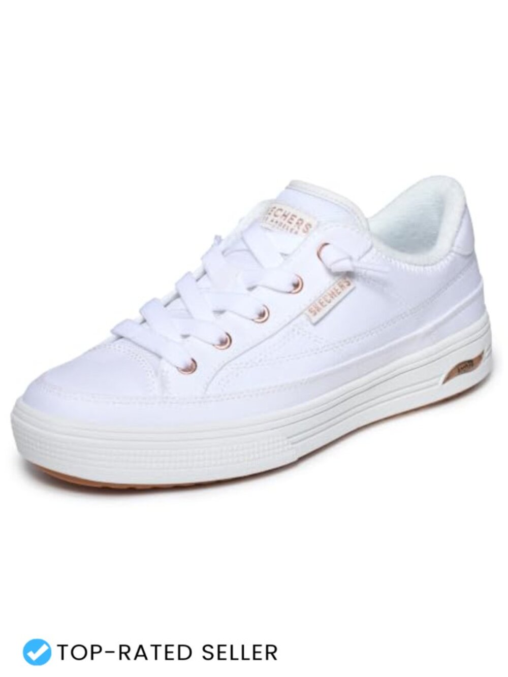 Skechers Womens Slip On Fashion Sneakers Arch Fit Canvas Comfort